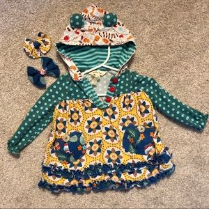 Matilda Jane Baby 3-6m Hoodie with matching bows !